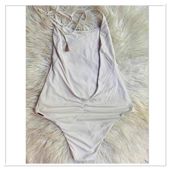 Spiritual Gangster Retreat One Piece Swimsuit White Gold Lettering Size Medium - Picture 3 of 9
